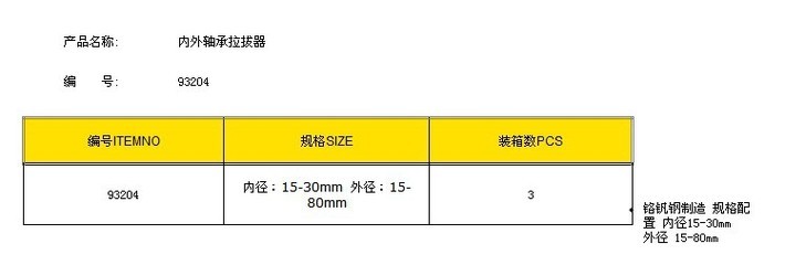 專業(yè)之選 臺(tái)灣鷹之印93204內(nèi)外軸承拉拔器——高效可靠的軸承拆卸解決方案